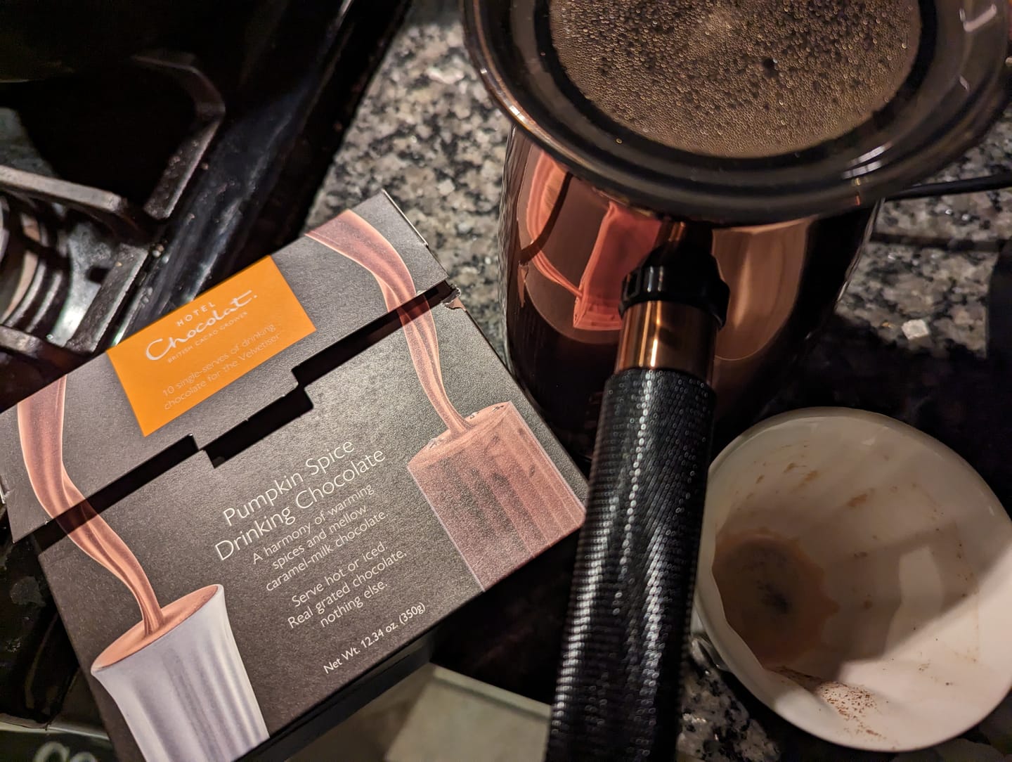 Customer photo review of Pumpkin Spice Hot Chocolate Flakes