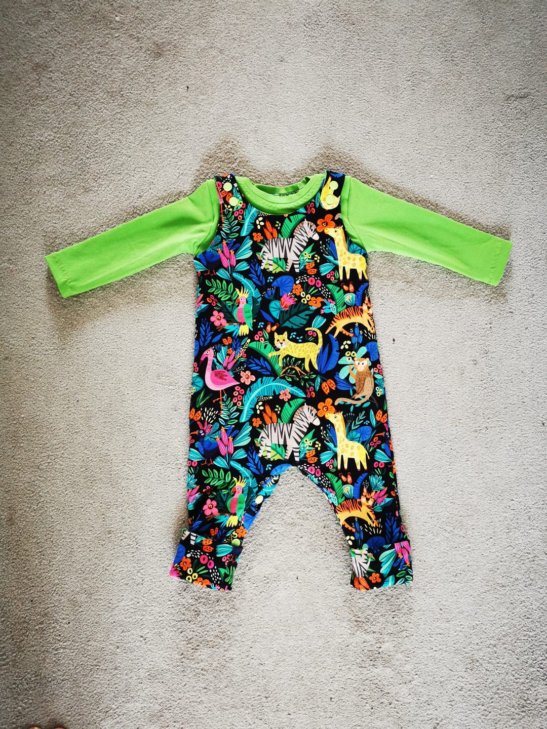 Customer photo review of Animal Jungle on Black French Terry Fabric
