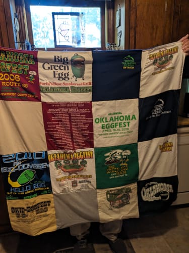 T-shirt quilt with cooking, barbecue themes by Michelle  from NC