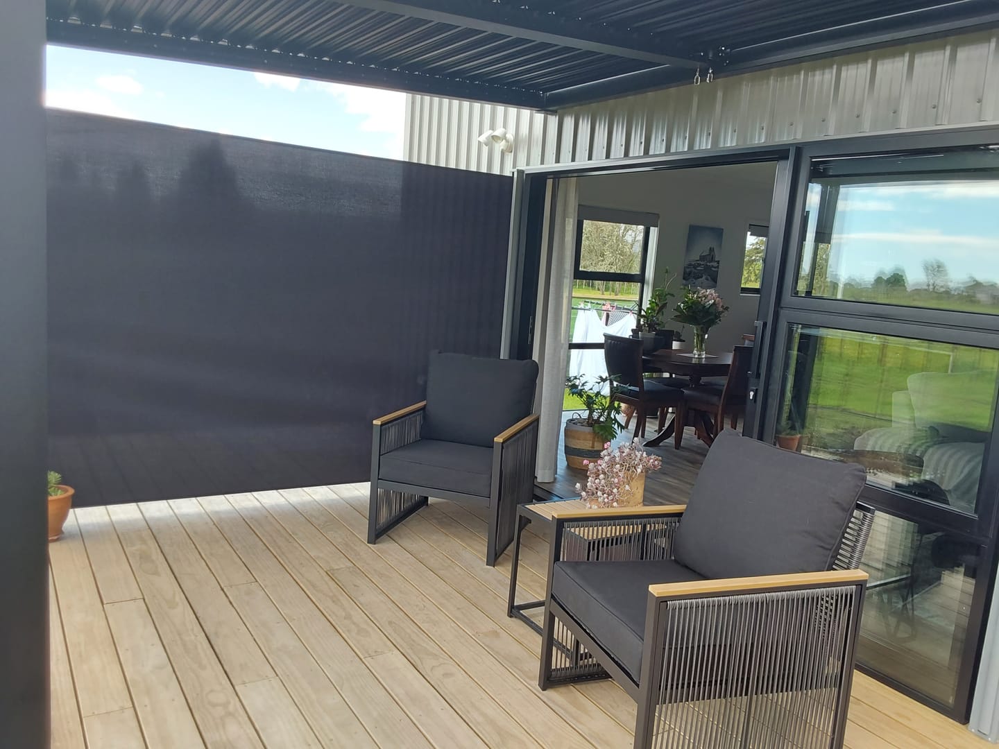 Customer photo review of Patio Screen Retractable Side Awning 2m x 3m