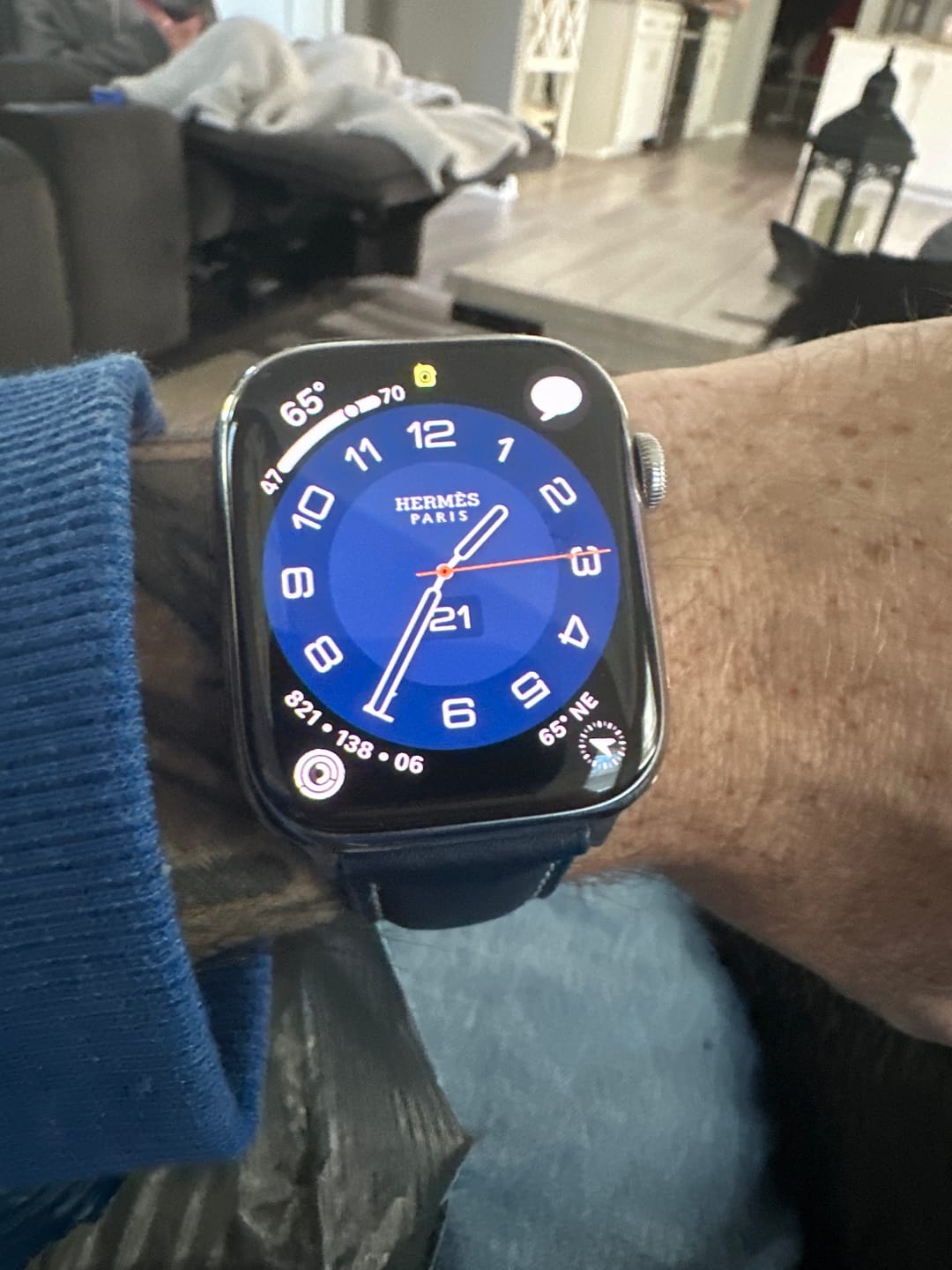 Customer photo review of Le Petit Prince x Bluebonnet Italian Leather Apple Watch Band - Midnight Blue
