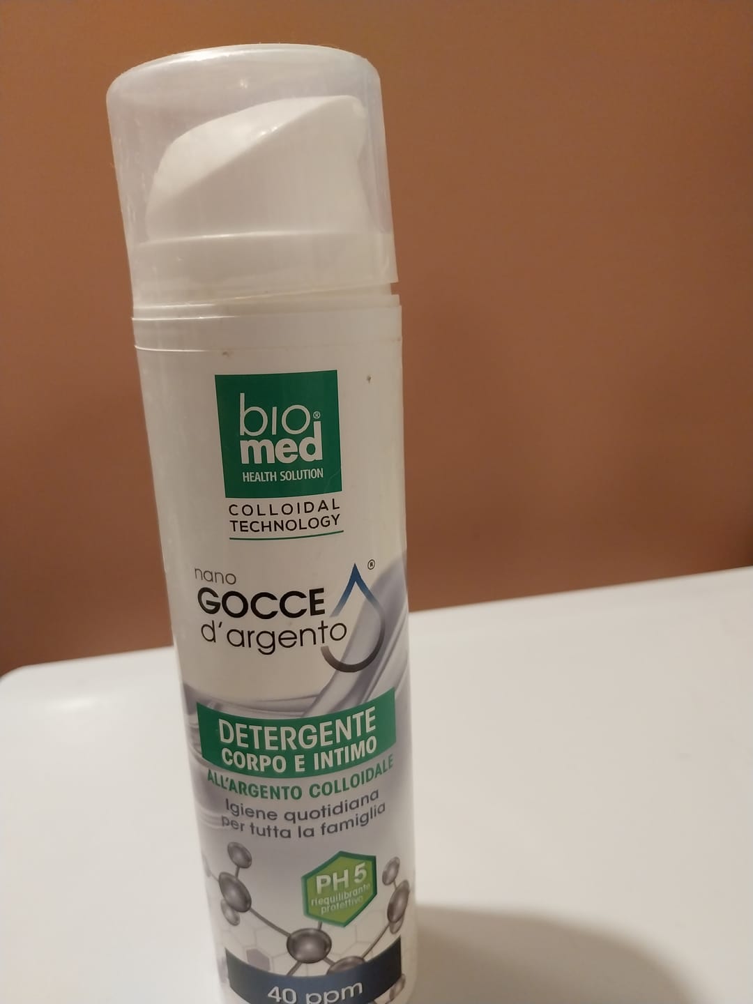 Customer photo review of ARGENTO COLLOIDALE PURO - GEL DETERGENTE CORPO E INTIMO BIOMED - 200 ml. - 40 ppm