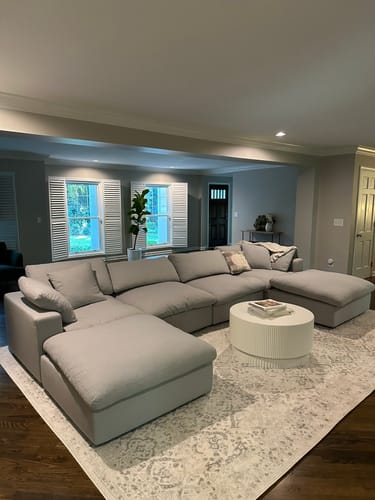 Customer photo review of COZY COLLECTION PLUSH MODULAR 6 PIECE DOUBLE OTTOMAN SECTIONAL