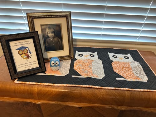 Customer photo review of Owls See You Runner - made by Myra