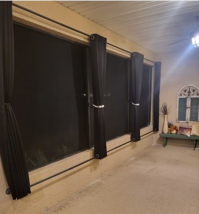 Customer photo review of Top & Bottom Grommet Windproof Outdoor Curtains for Patio 1 Panel