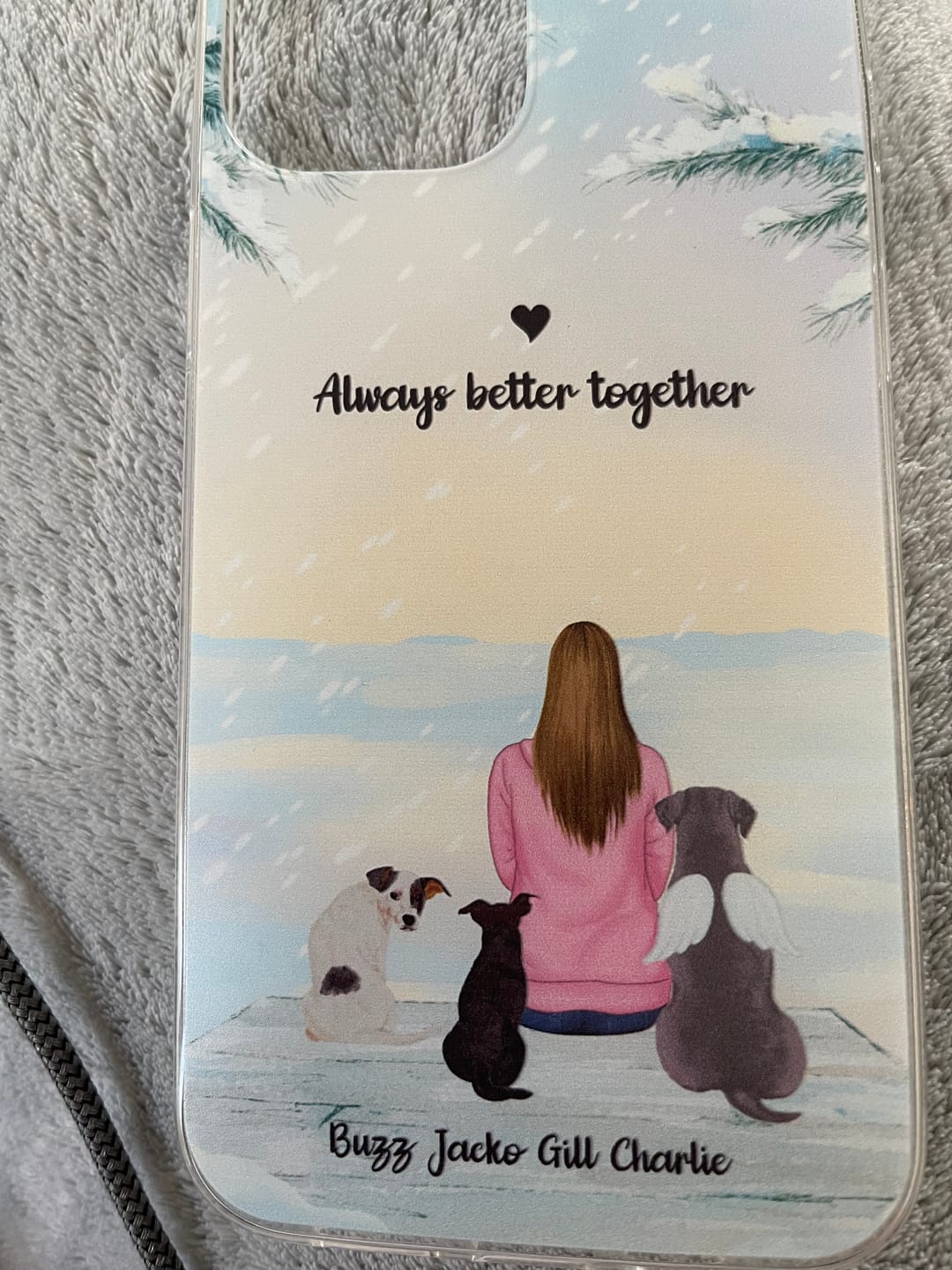 Customer photo review of Seasons with pets - Personalised phone case