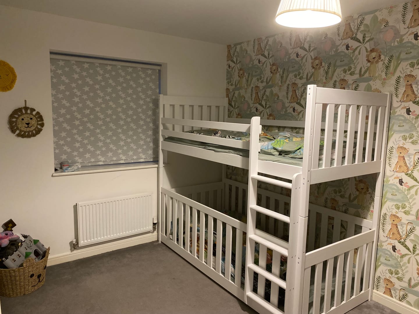 Customer photo review of Wooden Bunk Bed Cris with Cot Bed