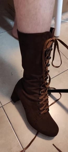 Customer photo review of Steampunk lace-up boots