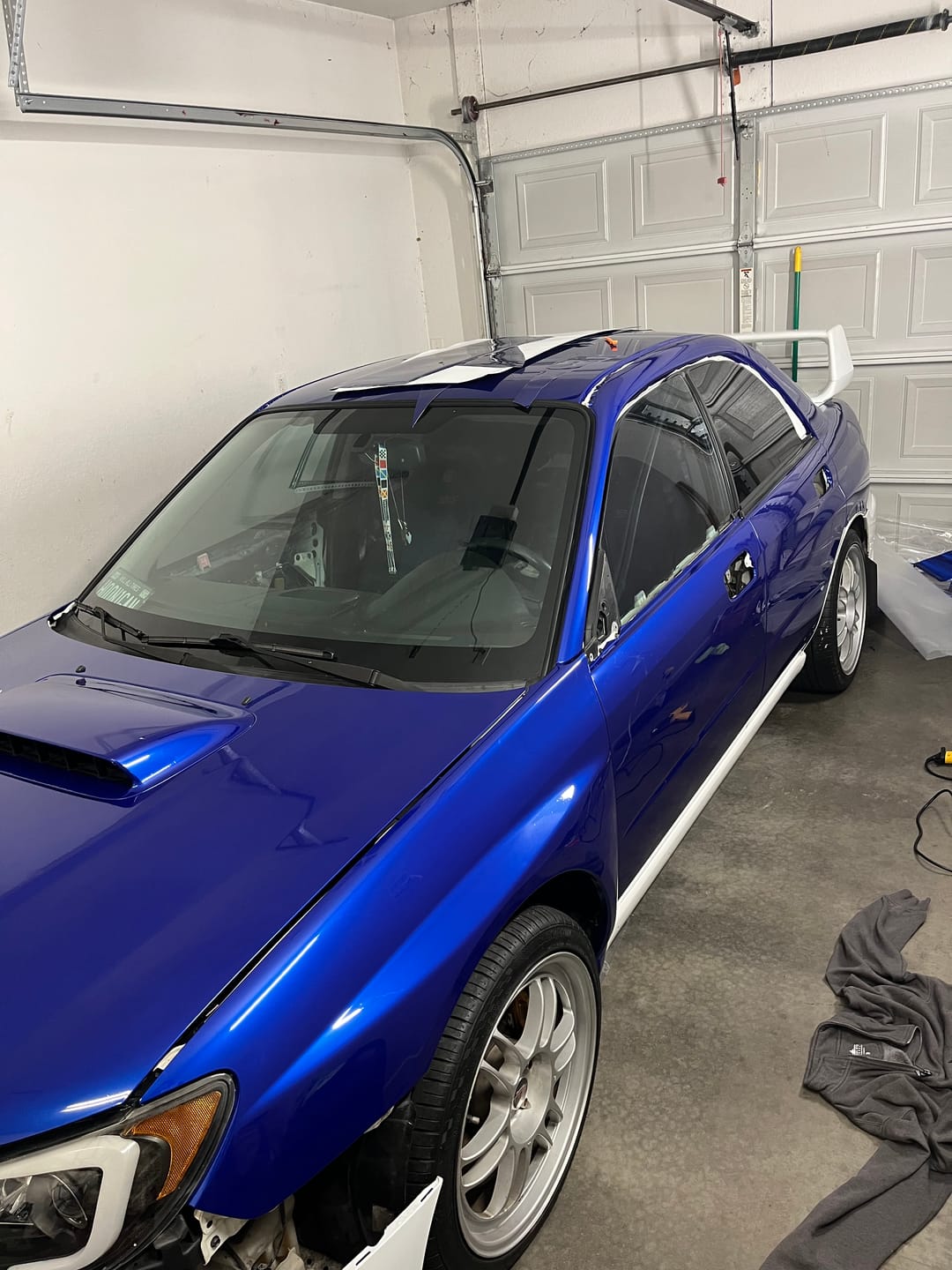 Customer photo review of Glossy Metallic Pearl Blue Vinyl Wrap