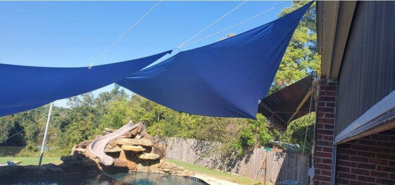 Customer photo review of Outdoor Waterproof Sun Shade Sail Opaque Privacy Protection Canopy for Patio , Garden, Backyard Lawn