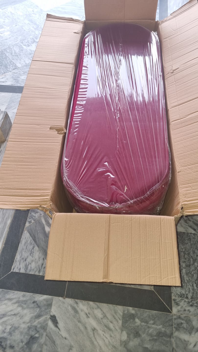 Customer photo review of 3 Seater Luxury Wooden Stool With Steel Stand -478