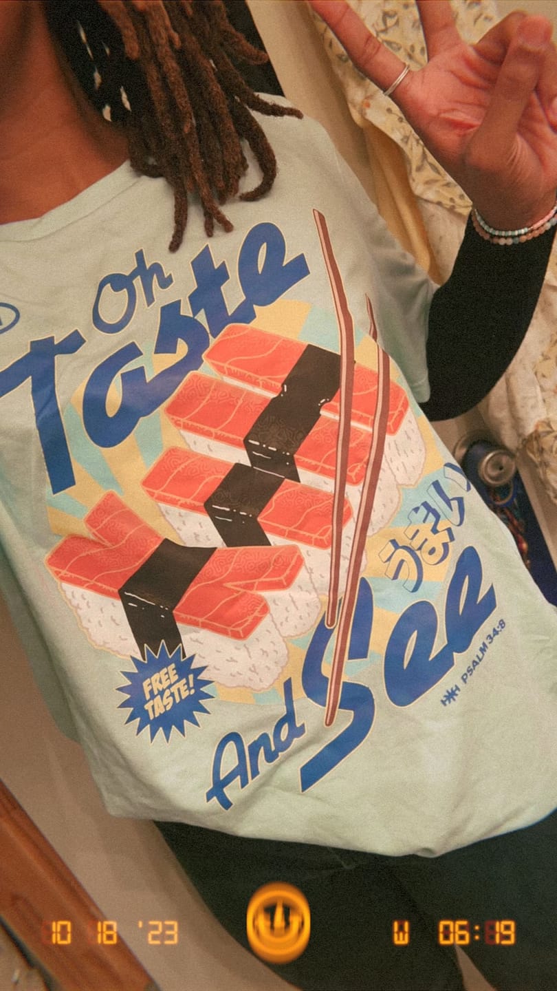 Customer photo review of Oh Taste & See - Comfort Graphic Tee
