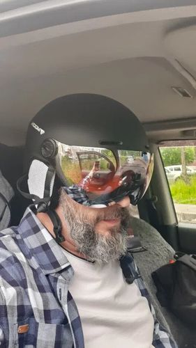 Customer photo review of Casque de ski avec visière Adultes Blanc + Masque protection