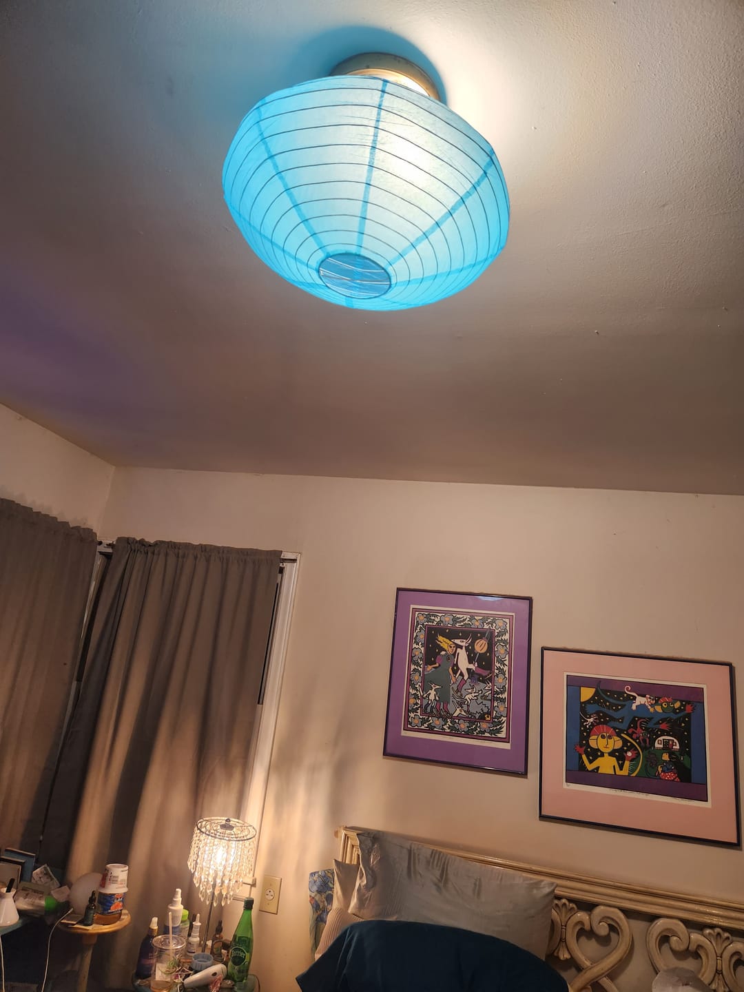 Customer photo review of 16" Turquoise Saturn Paper Lantern