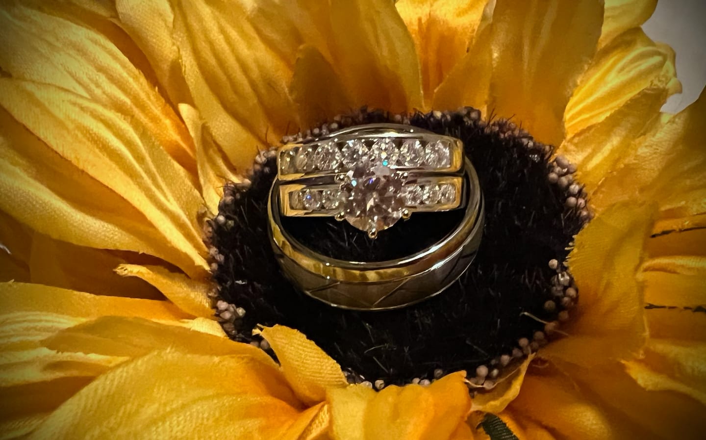 Customer photo review of Round Cut Moissanite Channel Set Engagement Ring