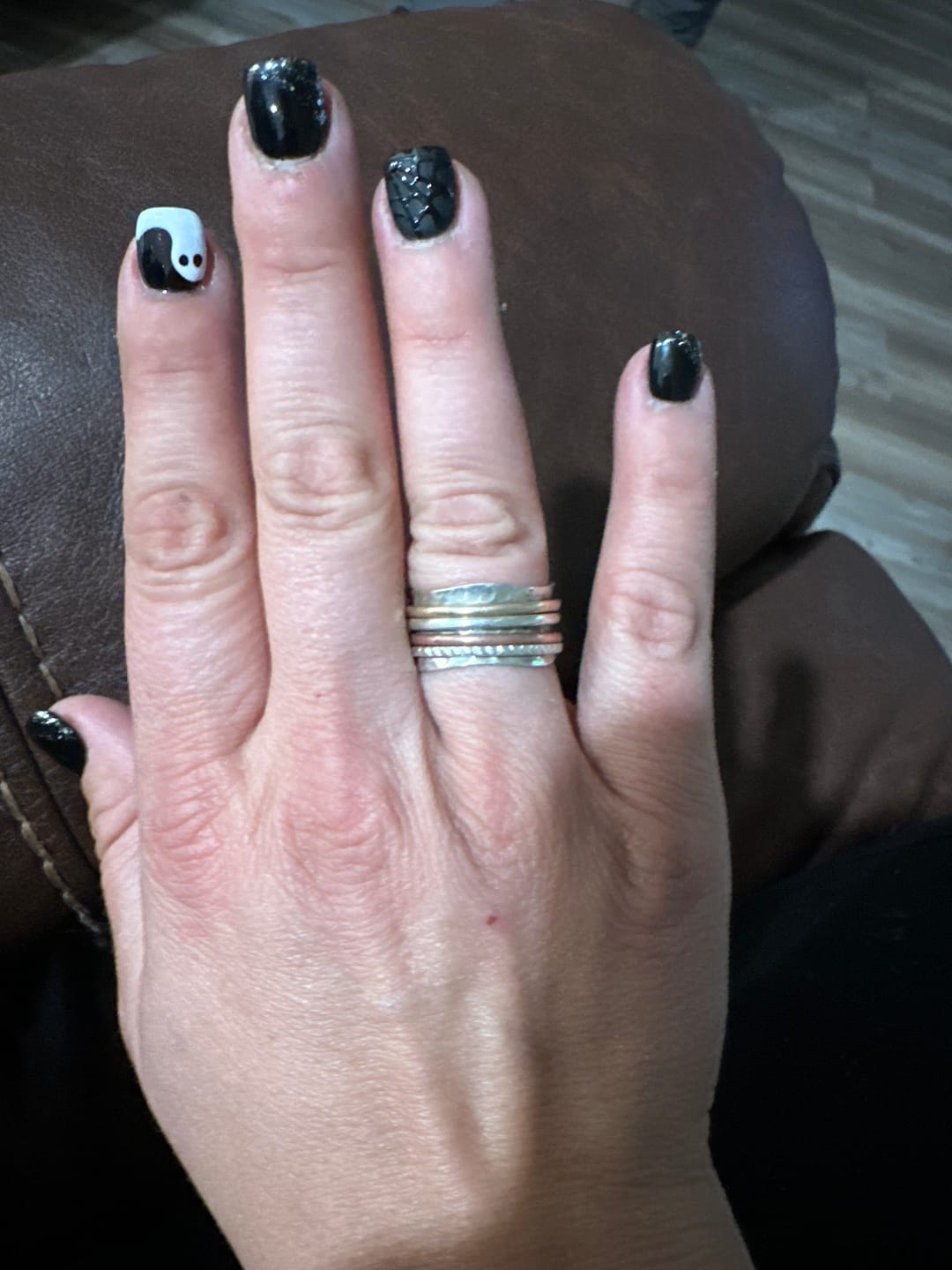 Customer photo review of Two Tone Meditation Spinner Ring Sterling Silver