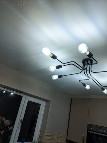 Customer photo review of 8-Light Sputnik Linear Semi Flush Mount