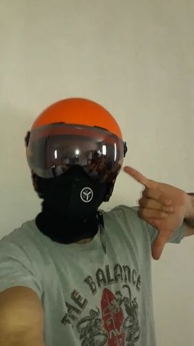 Customer photo review of Casque de ski avec visière Adultes Blanc + Masque protection
