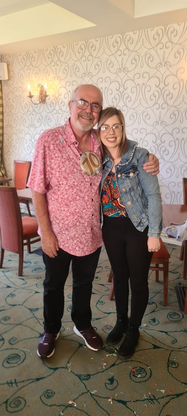Customer photo review of Men's Cotton Floral Holiday Flower Print Button Up Beach Pink Hawaiian Short Sleeve Shirt