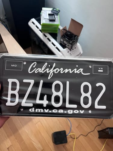 Customer photo review of 2011-2022 CALIFORNIA LICENSE PLATE DMV.CA.GOV - BLACK WITH WHITE TEXT 6"x12" (156.5mm x 305mm)