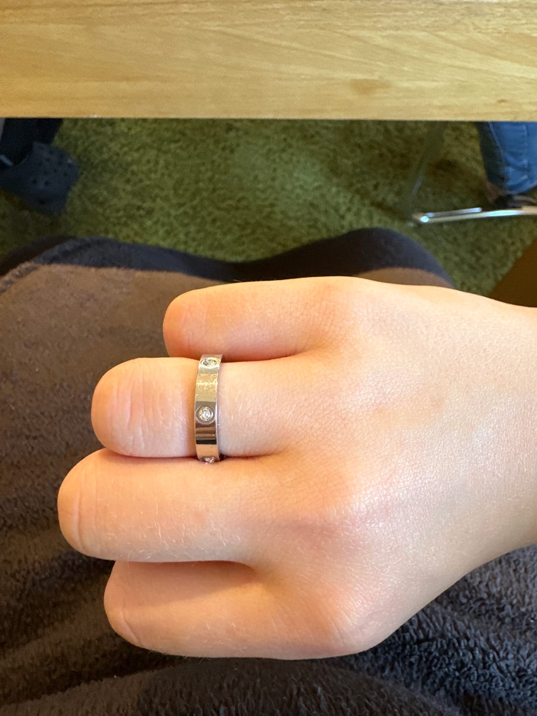 Customer photo review of Deluxe Timeless Stone Ring 14 Karat vergoldet