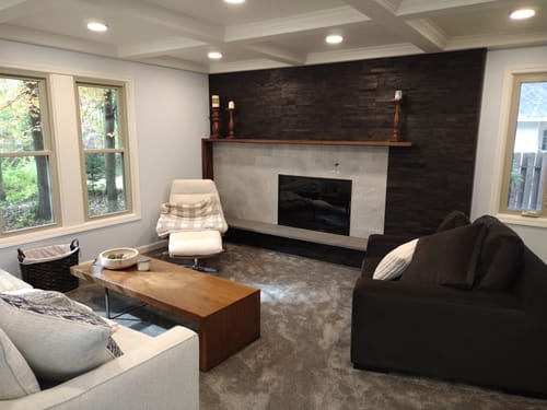 Customer photo review of Stiletto Cutback - Minimalist Fireplace Glass Doors