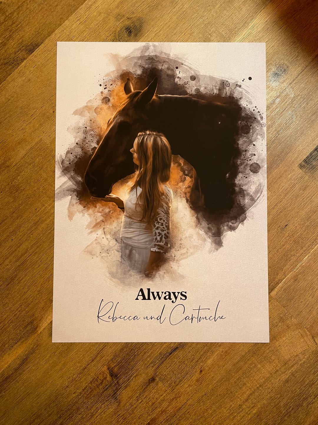Customer photo review of Dein Pferd als Aquarell-Portrait | Geschenk für Pferdeliebhaber