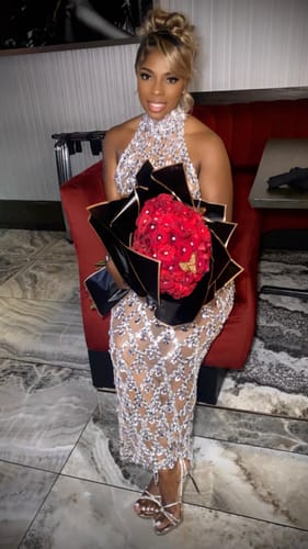 Customer photo review of Midnight Rhinestone Dress(Ready To Ship)