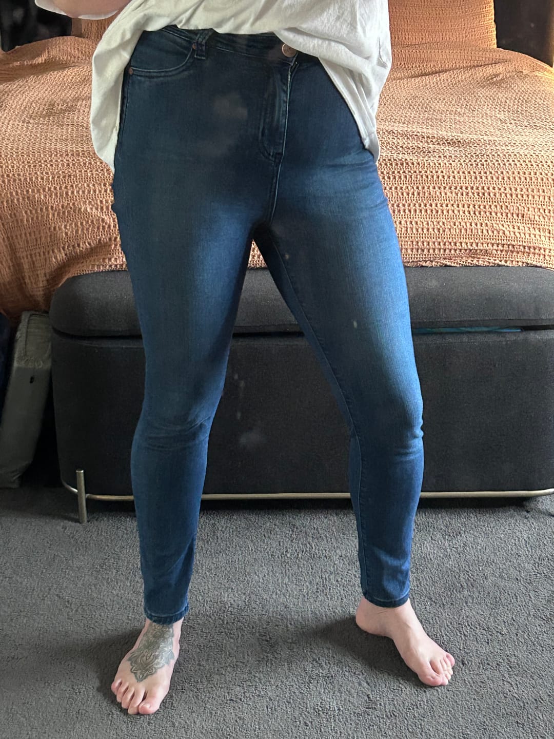 Customer photo review of Impact High Waisted Skinny Jeans - Indigo