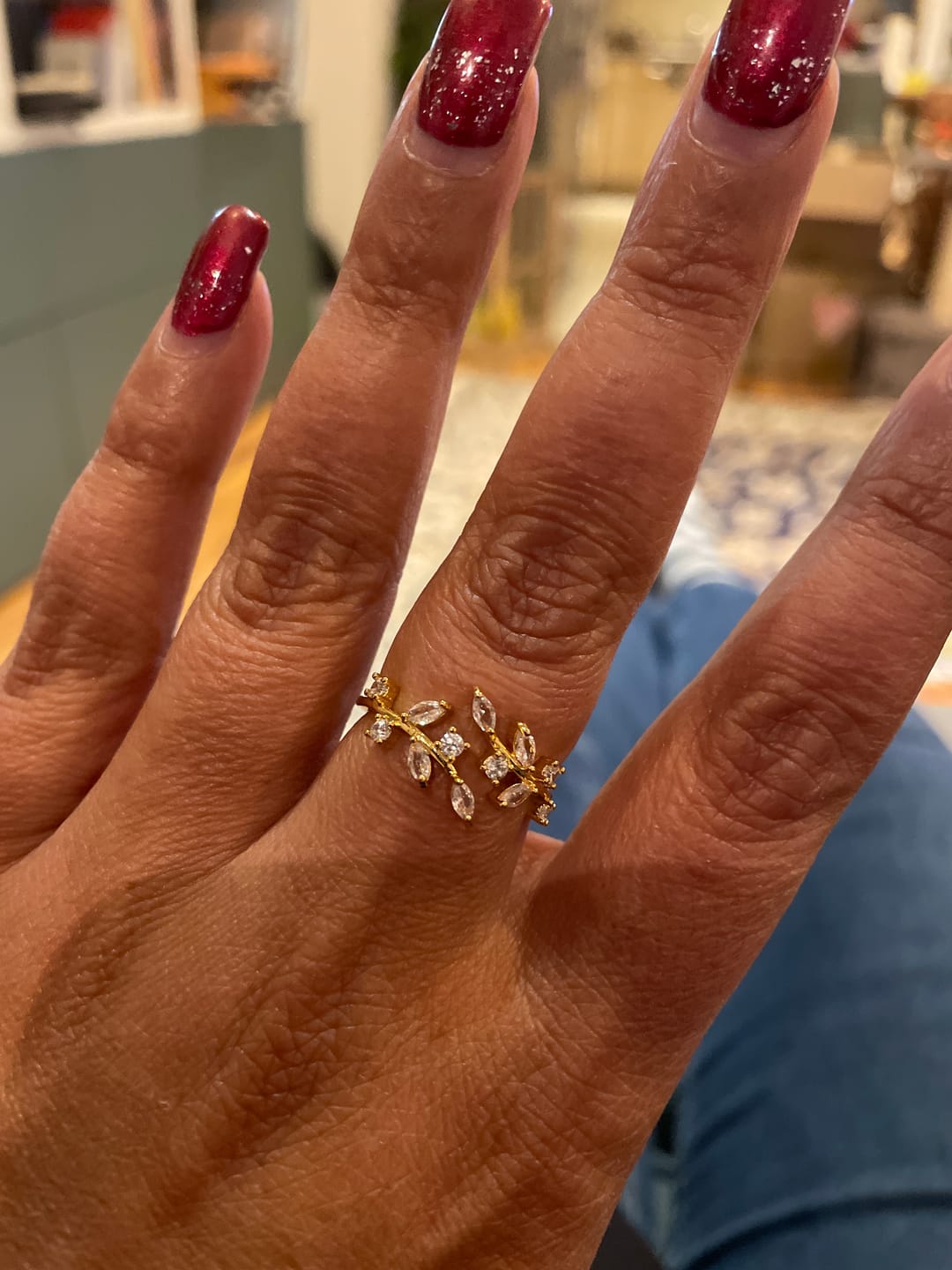 Customer photo review of 18K Crystal Vine Ring