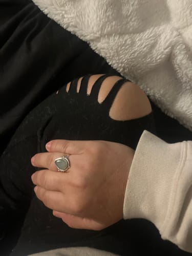 Customer photo review of Teardrop Aquamarine Ring Sterling Silver