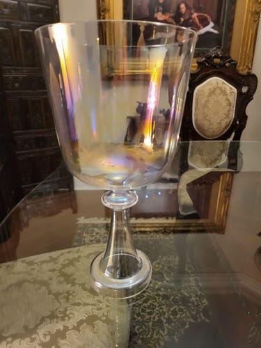 Customer photo review of Colorful Clear Crystal Singing Grail Bowl Glass Quartz For Yoga Sound Meditation