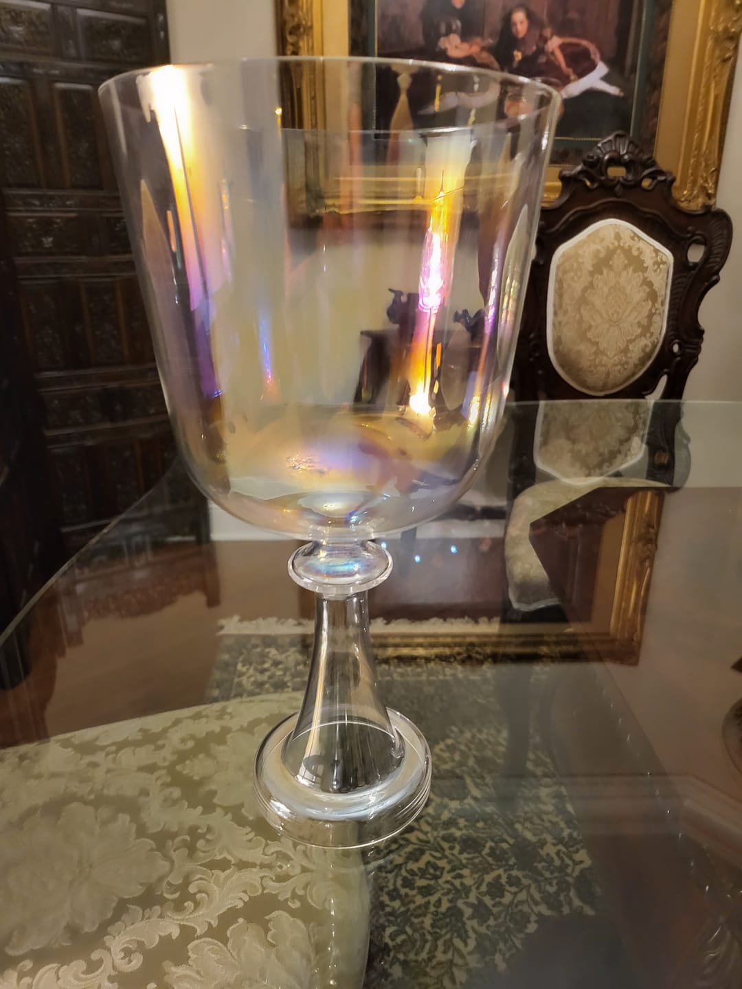 Customer photo review of Colorful Clear Crystal Singing Grail Bowl Glass Quartz For Yoga Sound Meditation