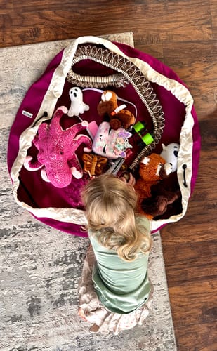 Customer photo review of Large Toy Storage Bag - Magenta (Canvas)