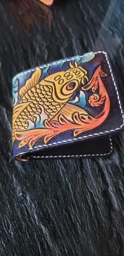 Customer photo review of Hundred Ghosts™ Irezumi Japanese Leather Wallet