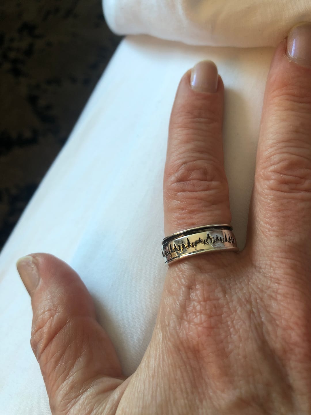 Customer photo review of Forest Fidget Men's Ring Sterling Silver