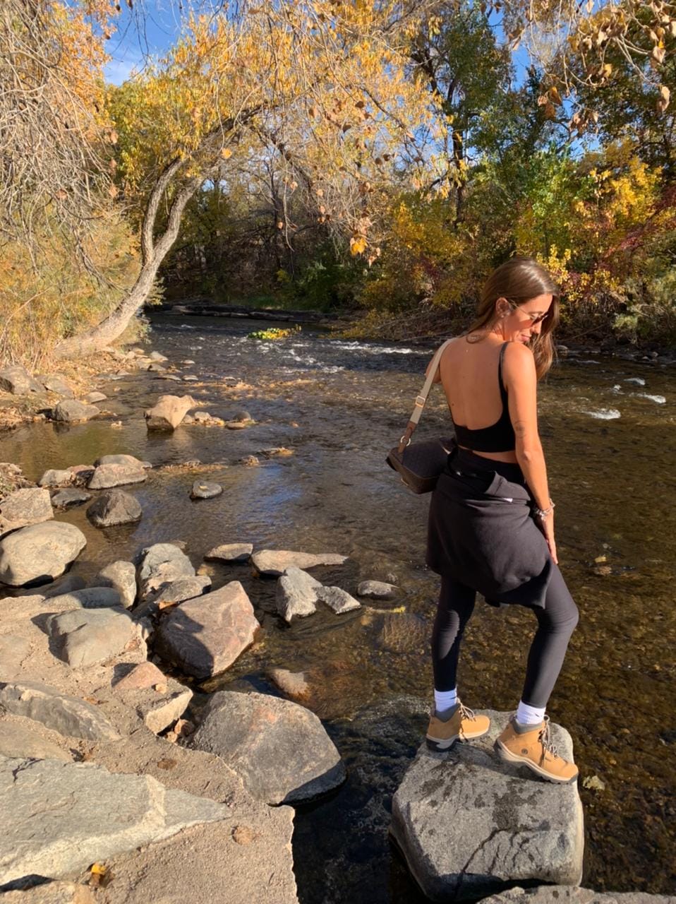 Customer photo review of Hebe Black Crop Tank Top