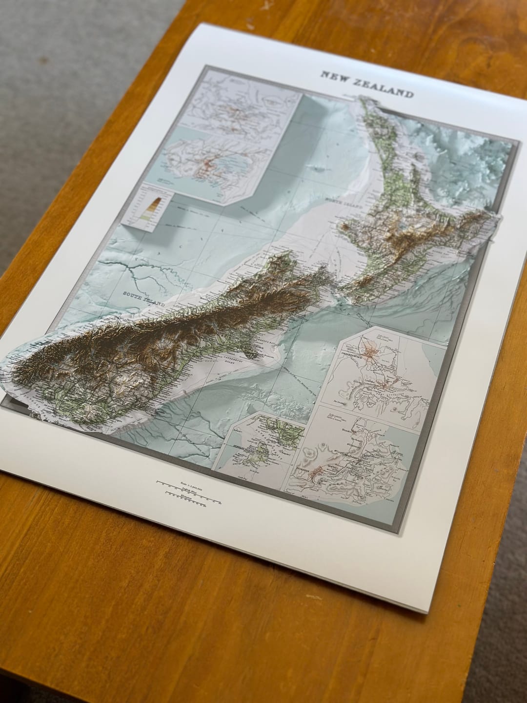 Customer photo review of New Zealand Map - Reproduction of Vintage 1922 Atlas Map