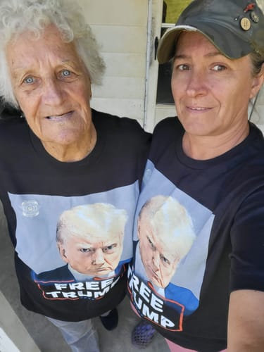 Customer photo review of Trump Mugshot T-Shirt