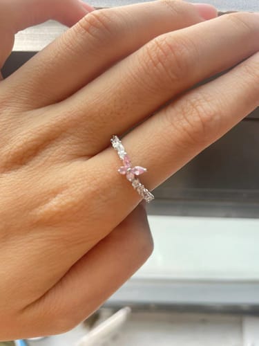 Customer photo review of Mama of An Angel Single Pink Butterfly Ring