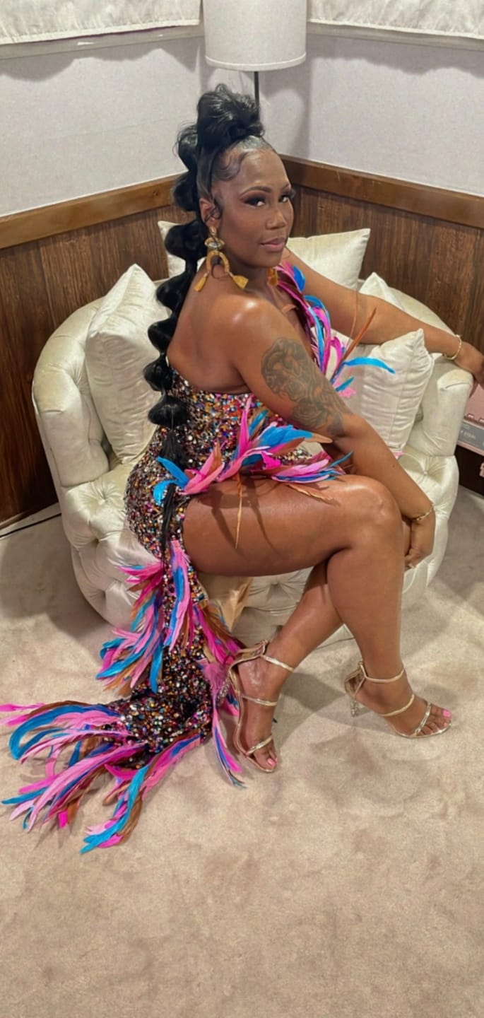 Customer photo review of Grandeur Feather Dress
