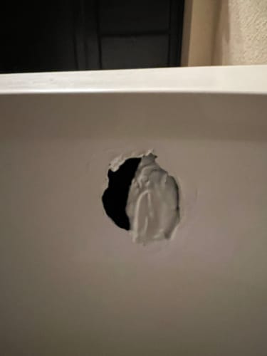 Customer photo review of Floor Crack Repair - Tub and Shower Repair Kit