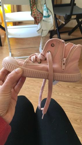 Customer photo review of High Top Canvas Lace up Sneakers