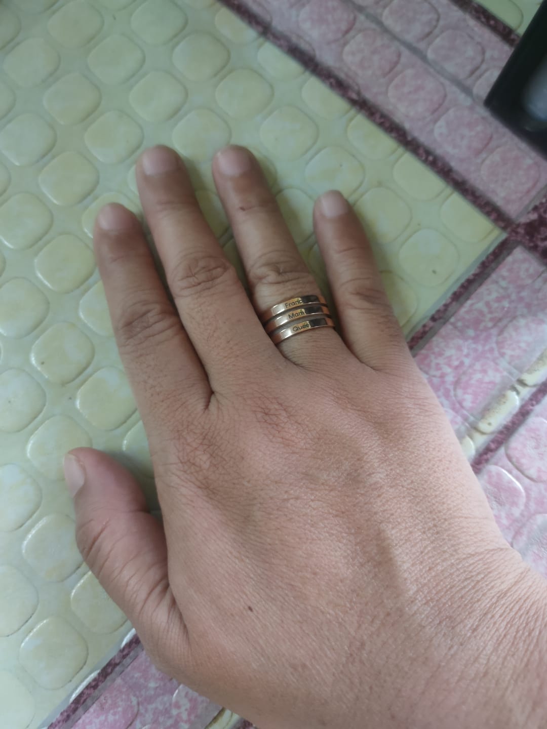 Customer photo review of Printave™ Personalized 3 Layers Ring