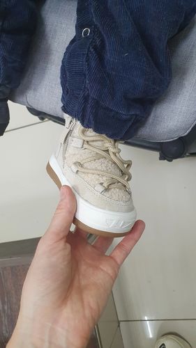 Customer photo review of Fleece Ankle Lace Up Boots