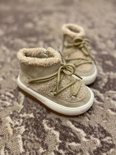 Customer photo review of Fleece Ankle Lace Up Boots