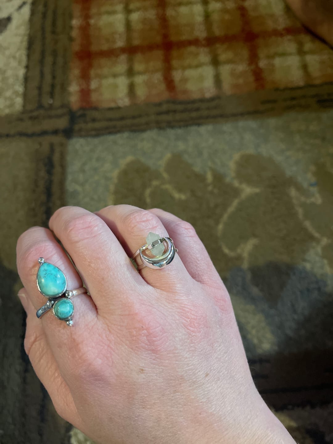 Customer photo review of Healing Crystal Point Moonstone Moon Ring Sterling Silver