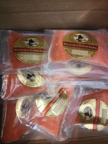 Customer photo review of Popsie's Wild Caught Alaska Sockeye Salmon Portion Box (choose 5, 10 or 25 lbs)