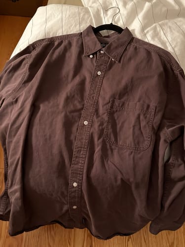 Customer photo review of Steve & Barry's Shirt Mens XL Brown Button Up Casual