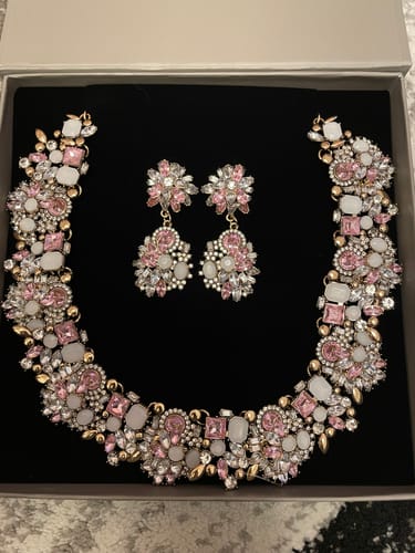 Customer photo review of ALISSA Pink Necklace & Earring Set